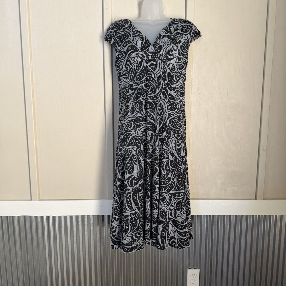 NWT Glamour Womens A Line Swing Dress Paisley 12 Stretch Party Event